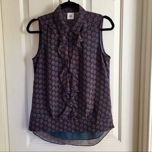 CAbi Ruffle sleeveless blouse